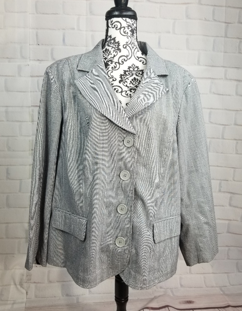 Lane Bryant button front long sleeve jacket pockets plus size 24w career